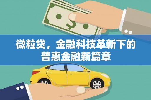 灵山微粒贷，金融科技革新下的普惠金融新篇章