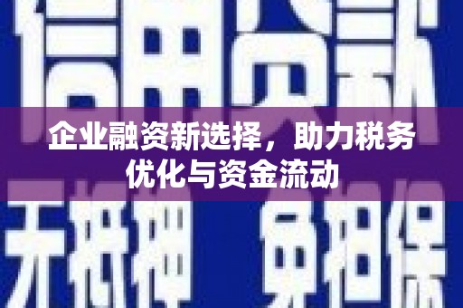 灵山企业融资新选择，助力税务优化与资金流动