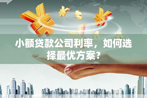 灵山小额贷款公司利率，如何选择最优方案？