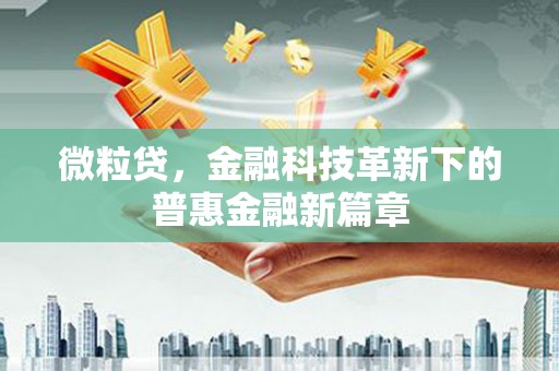 灵山微粒贷，金融科技革新下的普惠金融新篇章