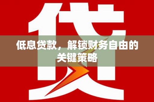 灵山低息贷款，解锁财务自由的关键策略