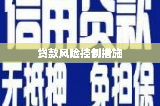 灵山贷款风险控制措施